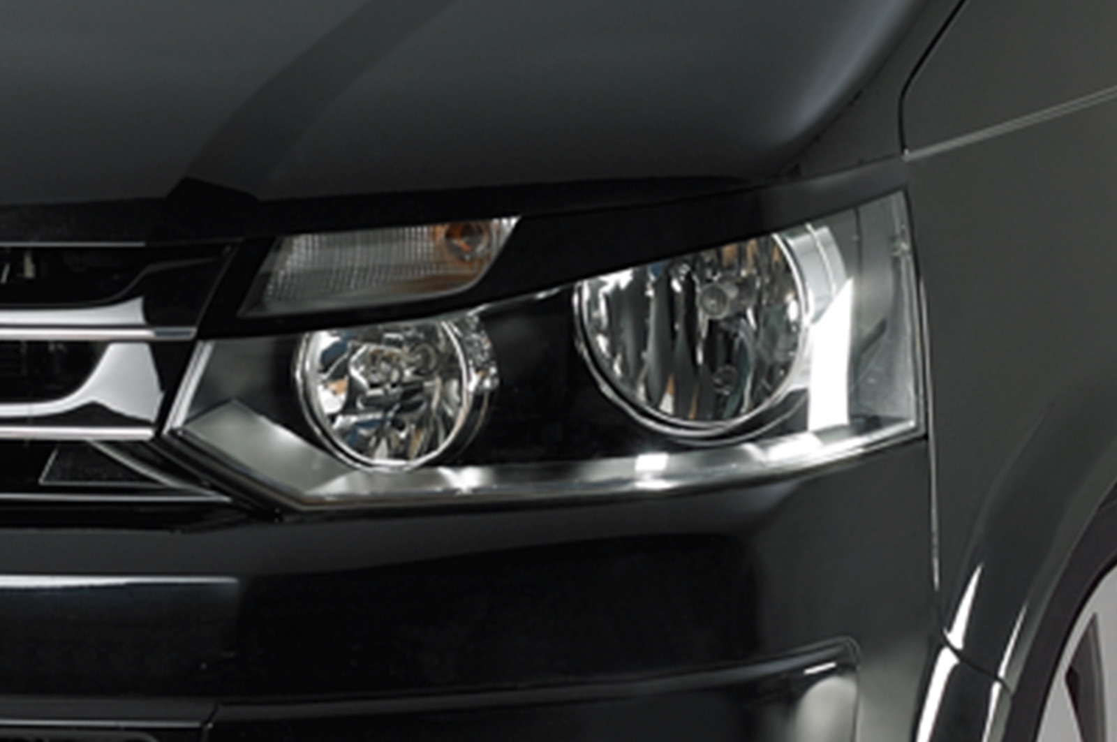 Paupières de phares avants (la paire) pour VW T5 Bus Facelift toutes carrosseries (depuis 2010) - Fabriqué en ABS (à peindre)