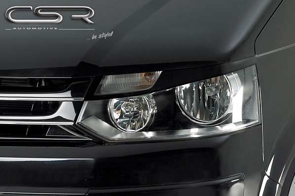 Paupières de phares avants (la paire) pour VW T5 Bus Facelift toutes carrosseries (depuis 2010) - Fabriqué en ABS (à peindre)