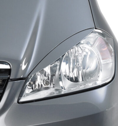 Paupières de phares avants (la paire) pour Mercedes Benz W169 Classe A toutes carrosseries (depuis 2004) - Fabriqué en ABS (à peindre)