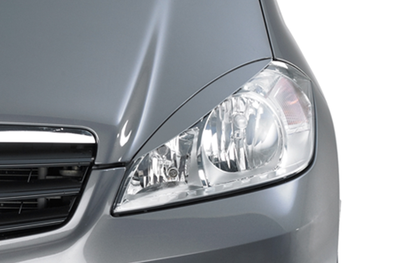 Paupières de phares avants (la paire) pour Mercedes Benz W169 Classe A toutes carrosseries (depuis 2004) - Fabriqué en ABS (à peindre)