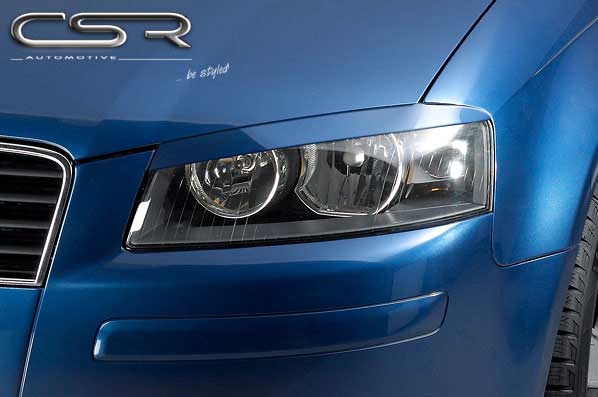Paupières de phares avants (la paire) pour Audi A3 8P toutes carrosseries (2003-2005) - Fabriqué en ABS (à peindre)