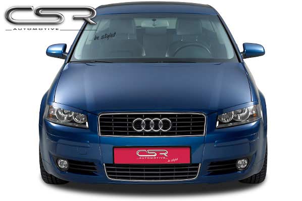Paupières de phares avants (la paire) pour Audi A3 8P toutes carrosseries (2003-2005) - Fabriqué en ABS (à peindre)