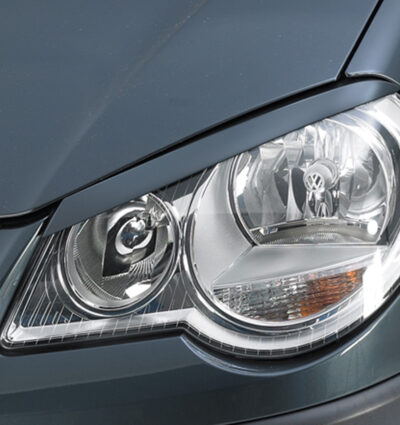 Paupières de phares avants (la paire) pour VW Polo 4 Typ 9N3 hatchback (2005-2009) - Fabriqué en ABS (à peindre)