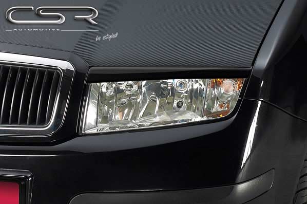 Paupières de phares avants (la paire) pour Skoda Fabia 1 toutes carrosseries (2002-2007) - Fabriqué en ABS (à peindre)
