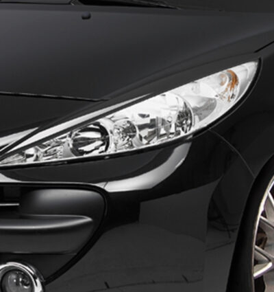 Paupières de phares avants (la paire) pour Peugeot 207 toutes carrosseries (2006-2012) - Fabriqué en ABS (à peindre)