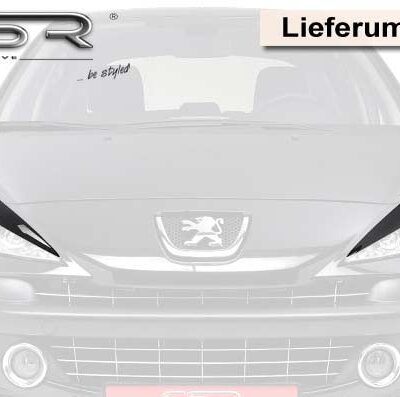 Paupières de phares avants (la paire) pour Peugeot 207 toutes carrosseries (2006-2012) - Fabriqué en ABS (à peindre)