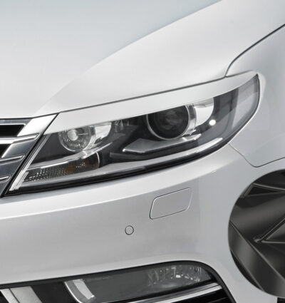 Paupières de phares avants (la paire) pour VW CC (Typ 35) toutes carrosseries (2012-2016) - Fabriqué en ABS glossy (Noir brillant)