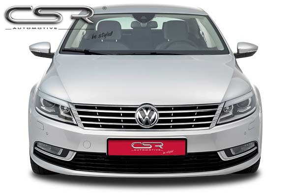 Paupières de phares avants (la paire) pour VW CC (Typ 35) toutes carrosseries (2012-2016) - Fabriqué en ABS glossy (Noir brillant)
