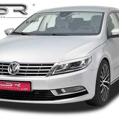 Paupières de phares avants (la paire) pour VW CC (Typ 35) toutes carrosseries (2012-2016) - Fabriqué en ABS glossy (Noir brillant)