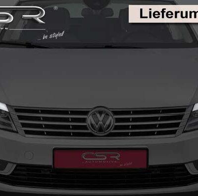 Paupières de phares avants (la paire) pour VW CC (Typ 35) toutes carrosseries (2012-2016) - Fabriqué en ABS glossy (Noir brillant)