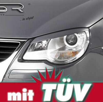 Paupières de phares avants (la paire) pour VW Eos cabriolet (2006-07/2010) - Fabriqué en ABS (à peindre)