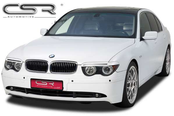 Paupières de phares avants (la paire) pour BMW Série 7 E65 / E66 toutes carrosseries (2001-2005) - Fabriqué en ABS (à peindre)