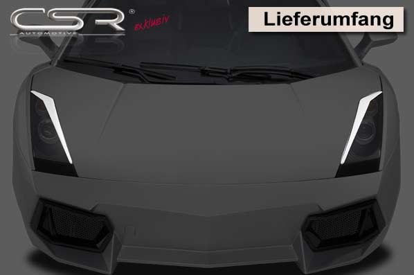 Paupières de phares avants (la paire) pour Lamborghini Gallardo LP500 coupé / Spider (2003-2008) - Fabriqué en ABS (à peindre)