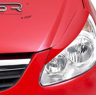 Paupières de phares avants (la paire) pour Opel Corsa D hatchback (2006-2010) - Fabriqué en ABS (à peindre)