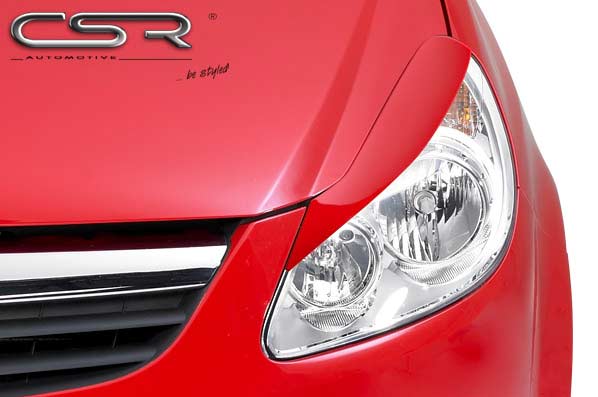 Paupières de phares avants (la paire) pour Opel Corsa D hatchback (2006-2010) - Fabriqué en ABS (à peindre)