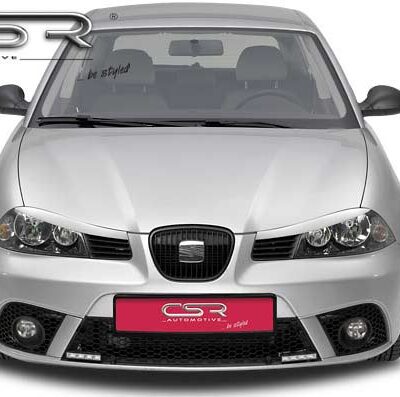 Paupières de phares avants (la paire) pour Seat Ibiza 6L hatchback (2002-2008) - Fabriqué en ABS (à peindre)