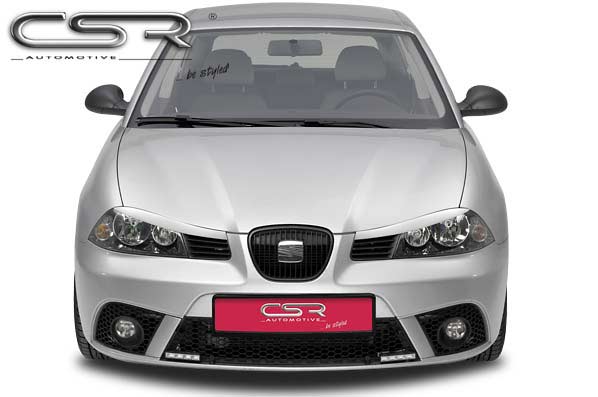 Paupières de phares avants (la paire) pour Seat Ibiza 6L hatchback (2002-2008) - Fabriqué en ABS (à peindre)