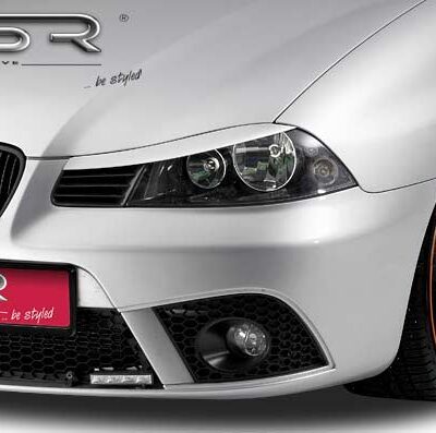 Paupières de phares avants (la paire) pour Seat Ibiza 6L hatchback (2002-2008) - Fabriqué en ABS (à peindre)