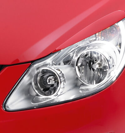 Paupières de phares avants (la paire) pour Opel Corsa D hatchback (2006-2010) - Fabriqué en ABS (à peindre)
