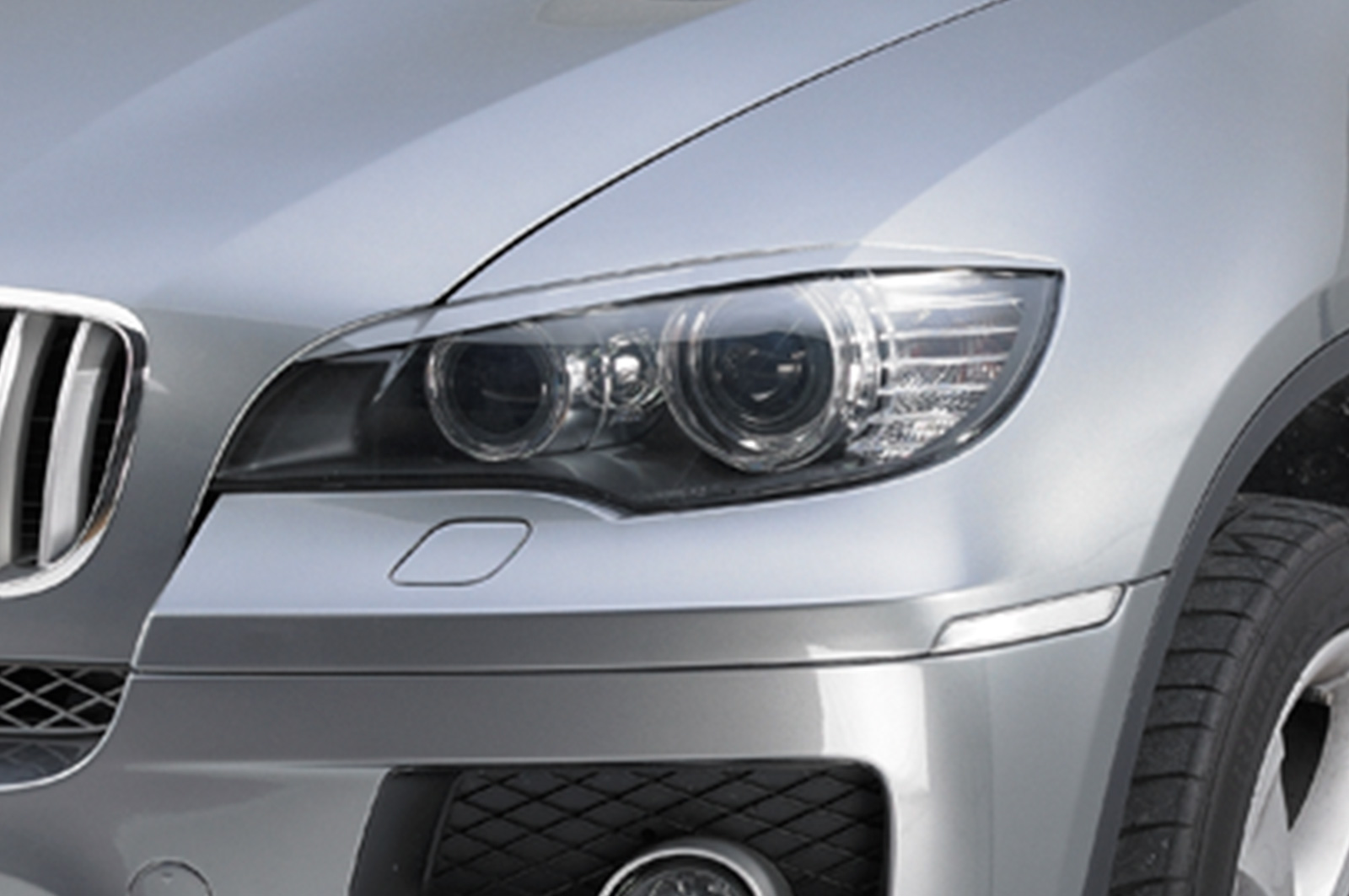 Paupières de phares avants (la paire) pour BMW X6 E71 coupé (2008-07/2012) - Fabriqué en ABS (à peindre)