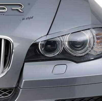 Paupières de phares avants (la paire) pour BMW X6 E71 coupé (2008-07/2012) - Fabriqué en ABS (à peindre)