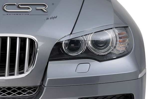 Paupières de phares avants (la paire) pour BMW X6 E71 coupé (2008-07/2012) - Fabriqué en ABS (à peindre)