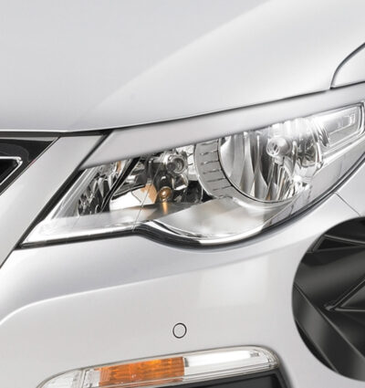 Paupières de phares avants (la paire) pour VW Passat CC (Typ 35) toutes carrosseries (2008-2012) - Fabriqué en ABS glossy (Noir brillant)