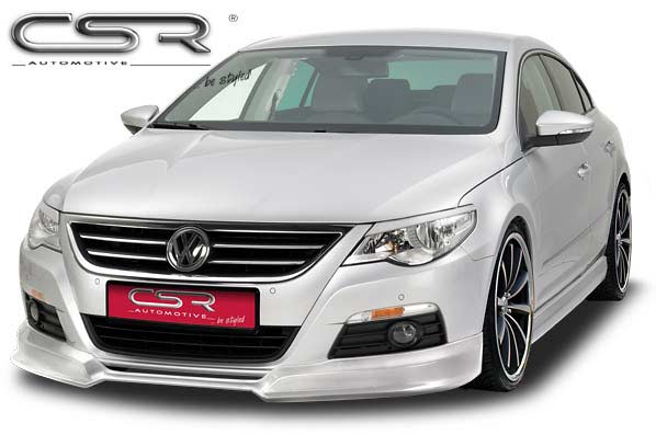 Paupières de phares avants (la paire) pour VW Passat CC (Typ 35) toutes carrosseries (2008-2012) - Fabriqué en ABS glossy (Noir brillant)