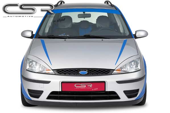 Paupières de phares avants (la paire) pour Ford Focus MK1 (DAW / DFW / DNW) berline / liftback / break (1998-2004) - Fabriqué en ABS (à peindre)