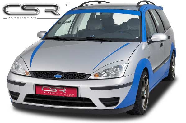 Paupières de phares avants (la paire) pour Ford Focus MK1 (DAW / DFW / DNW) berline / liftback / break (1998-2004) - Fabriqué en ABS (à peindre)