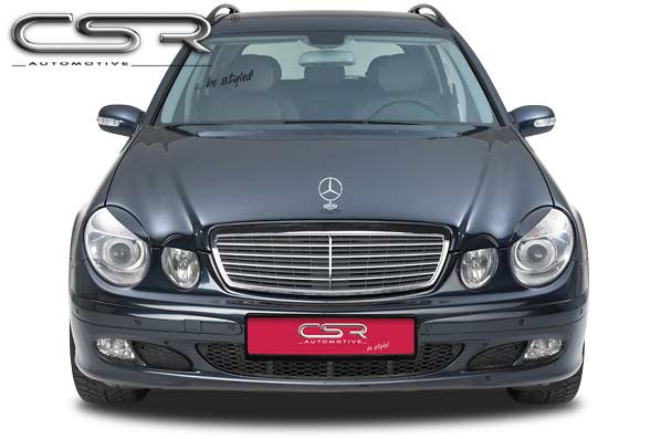 Paupières de phares avants (la paire) pour Mercedes Benz Classe E W211 berline / break (2002-2009) - Fabriqué en ABS (à peindre)