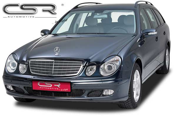 Paupières de phares avants (la paire) pour Mercedes Benz Classe E W211 berline / break (2002-2009) - Fabriqué en ABS (à peindre)