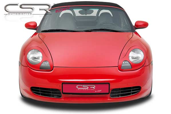Paupières de phares avants (la paire) pour Porsche Boxster 986 Roadster (1996-2004) - Fabriqué en ABS glossy (Noir brillant)