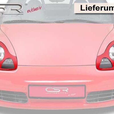 Paupières de phares avants (la paire) pour Porsche Boxster 986 Roadster (1996-2004) - Fabriqué en ABS glossy (Noir brillant)