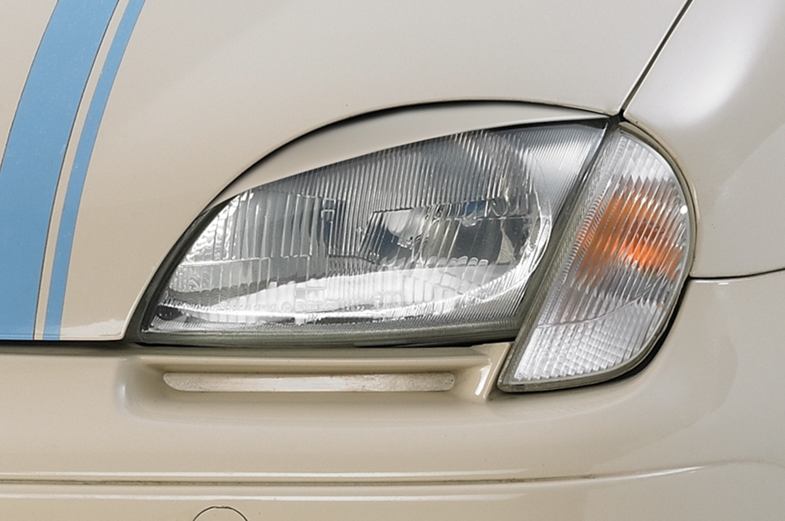 Paupières de phares avants (la paire) pour Fiat Seicento (Typ 187) (1998-2009) - Fabriqué en ABS (à peindre)