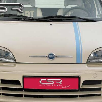 Paupières de phares avants (la paire) pour Fiat Seicento (Typ 187)  (1998-2009) - Fabriqué en ABS (à peindre)