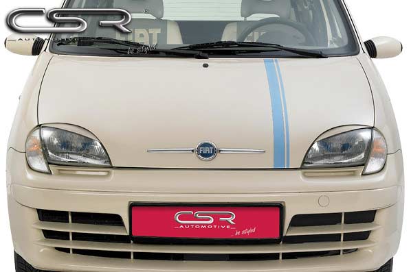 Paupières de phares avants (la paire) pour Fiat Seicento (Typ 187) (1998-2009) - Fabriqué en ABS (à peindre)