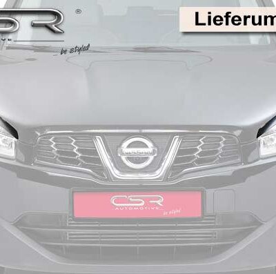 Paupières de phares avants (la paire) pour Nissan Qashqai sauf S1 et S-Line (depuis 2010) - Fabriqué en ABS (à peindre)