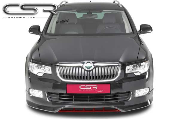 Paupières de phares avants (la paire) pour Skoda Superb II berline / break (2008-06/2013) - Fabriqué en ABS (à peindre)