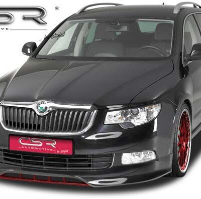 Paupières de phares avants (la paire) pour Skoda Superb II berline / break (2008-06/2013) - Fabriqué en ABS (à peindre)