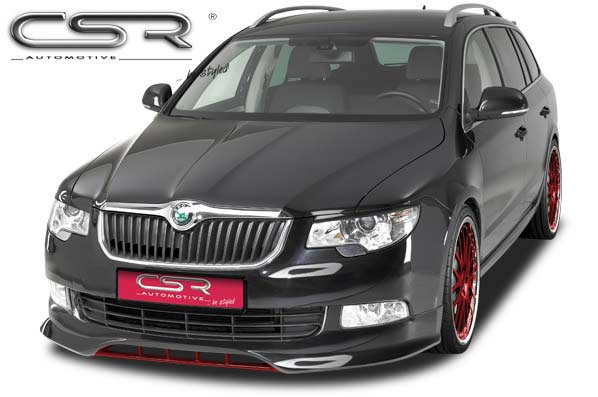Paupières de phares avants (la paire) pour Skoda Superb II berline / break (2008-06/2013) - Fabriqué en ABS (à peindre)