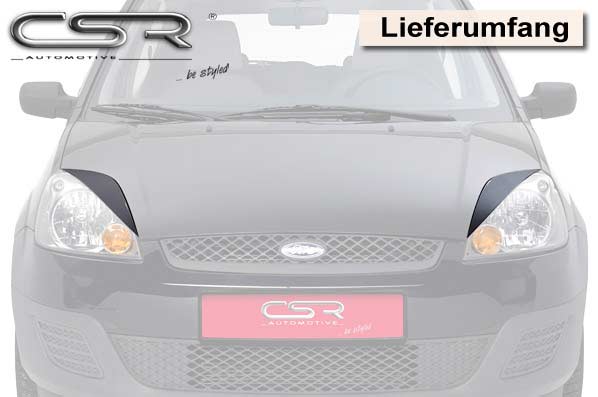 Paupières de phares avants (la paire) pour Ford Fiesta MK6 (10/2005-2008) - Fabriqué en ABS (à peindre)