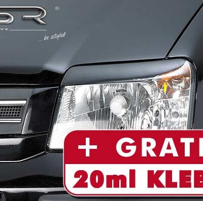 Paupières de phares avants (la paire) pour Fiat Panda Typ 169 (2003-2012) - Fabriqué en ABS (à peindre)