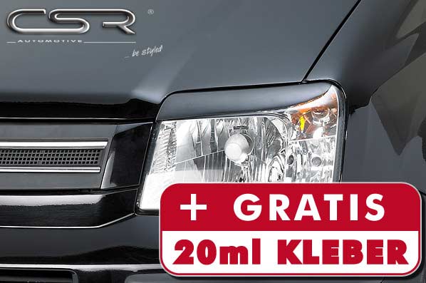 Paupières de phares avants (la paire) pour Fiat Panda Typ 169 (2003-2012) - Fabriqué en ABS (à peindre)