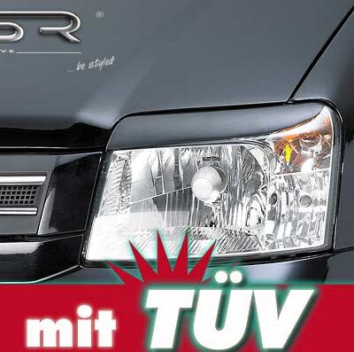 Paupières de phares avants (la paire) pour Fiat Panda Typ 169 (2003-2012) - Fabriqué en ABS (à peindre)