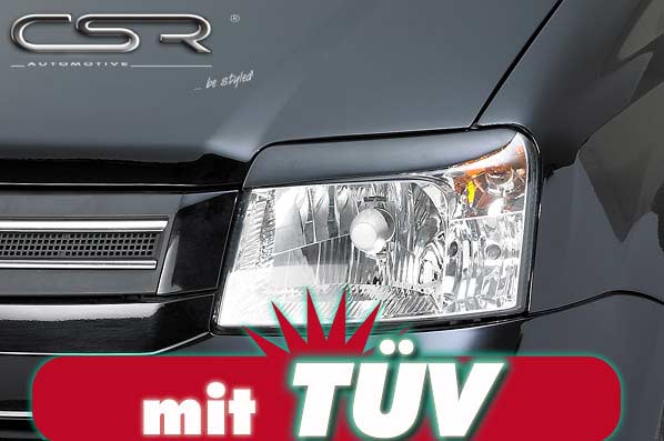Paupières de phares avants (la paire) pour Fiat Panda Typ 169 (2003-2012) - Fabriqué en ABS (à peindre)