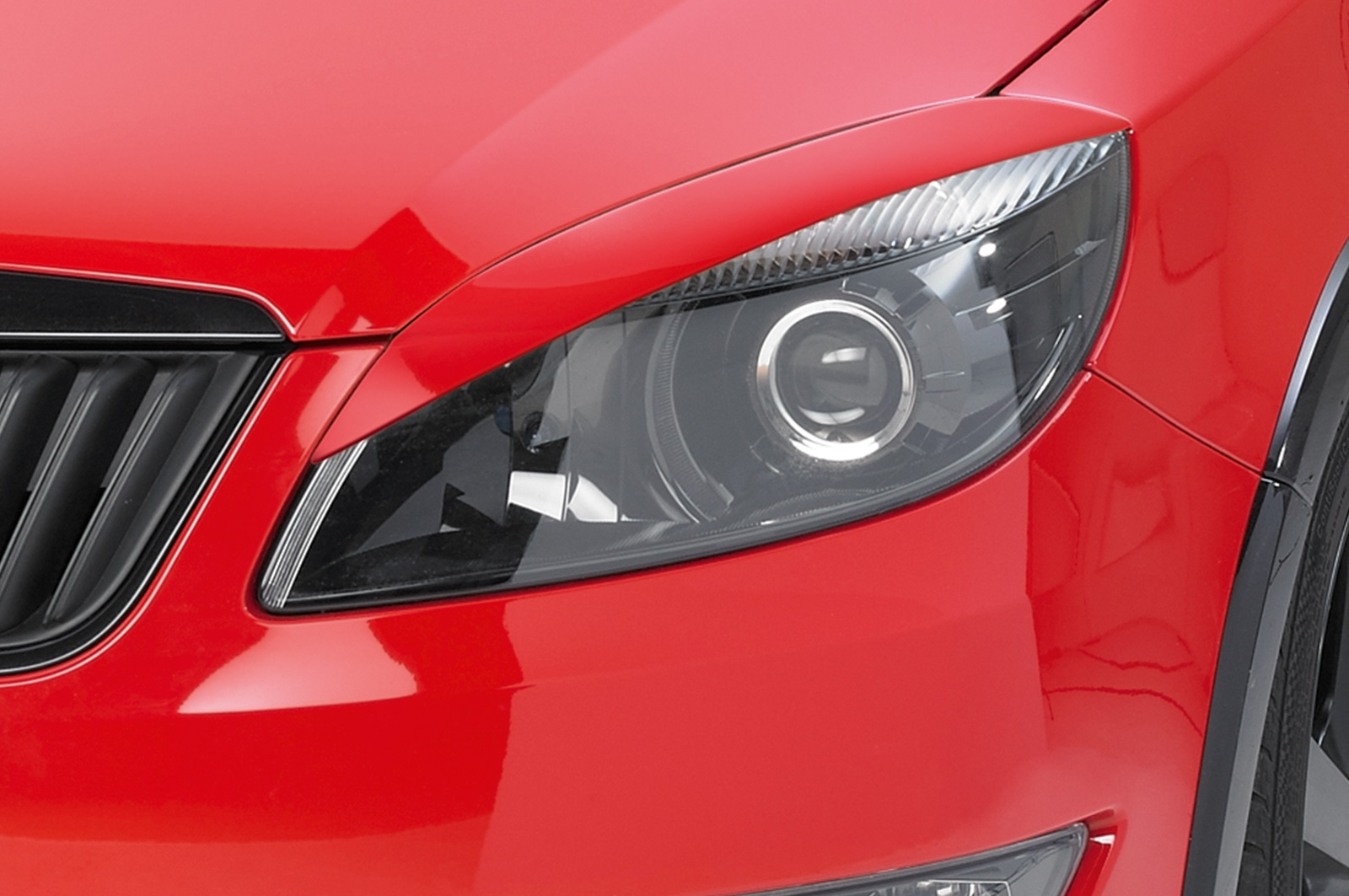 Paupières de phares avants (la paire) pour Skoda Roomster ab Facelift toutes carrosseries (depuis 2010) - Fabriqué en ABS (à peindre)
