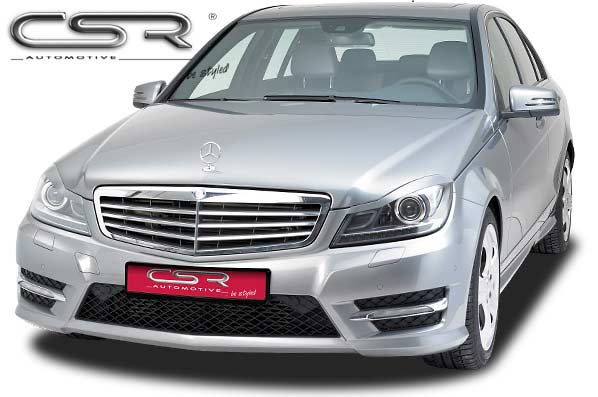 Paupières de phares avants (la paire) pour Mercedes Benz Classe C W204 / C204 / S204 coupé / break / berline (depuis 03/2011) - Fabriqué en ABS (à peindre)