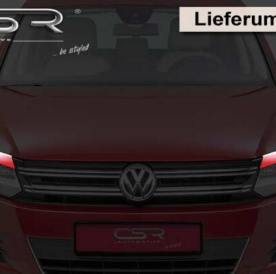 Paupières de phares avants (la paire) pour VW Tiguan I (5N) toutes carrosseries (facelift) (07/2011-2015) - Fabriqué en ABS glossy (Noir brillant)