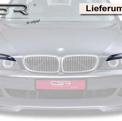 Paupières de phares avants (la paire) pour BMW Série 7 E65 LCI / E66 LCI toutes carrosseries (2005-2008) - Fabriqué en ABS (à peindre)